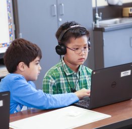 kids learning on a computer