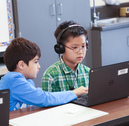 kids learning on a computer