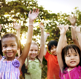 happy kids playing